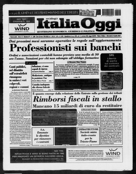 Italia oggi : quotidiano di economia finanza e politica